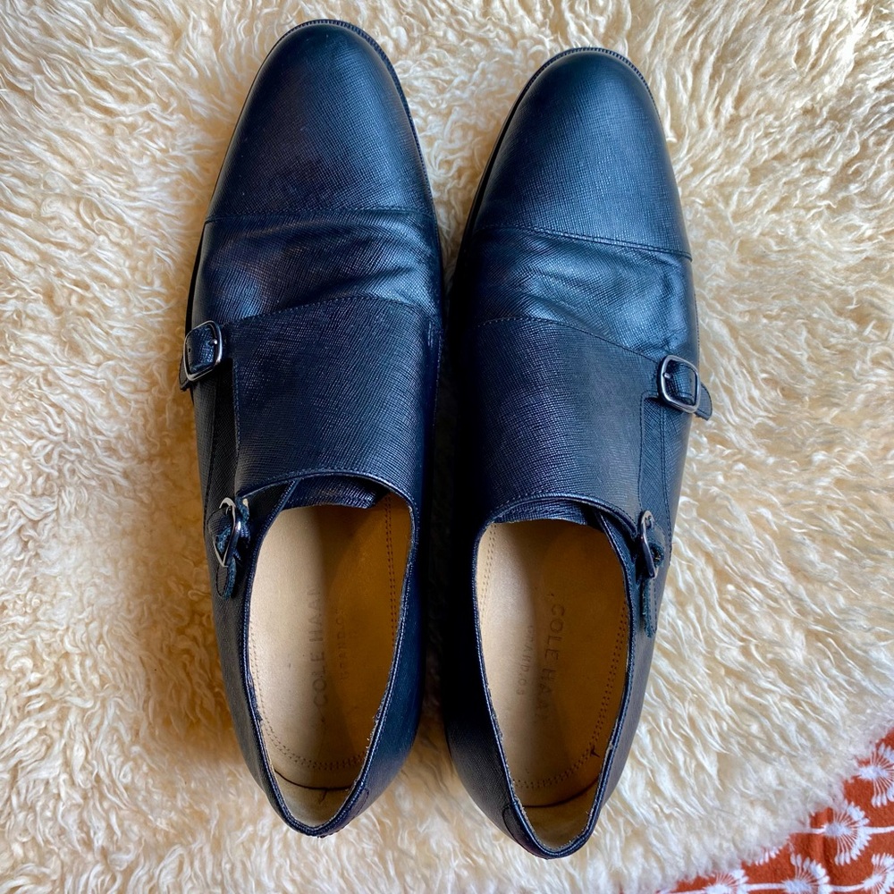 Cole Haan Men's Black Double Monk Strap Shoes